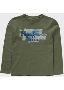 Pepe Jeans, Langarmshirt 'GOLDERS', Himmelblau / Hellgrün