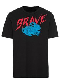Diesel, Herren T-Shirt 'T-JUST-WP HEMD', Blau / Dunkelrot / Schwarz