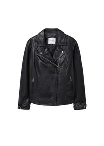 Violeta by Mango, Damen Lederjacke 'Onetior3', Schwarz