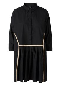 Y.A.S, Damen Hemd Minikleid, Dunkelbeige / Schwarz