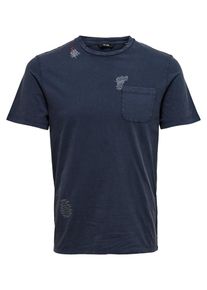 Only & Sons Only & Sons, Herren Detailreiches T-Shirt, Blau
