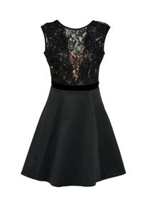 Lipsy, Damen Kleid 'BLACK FAUX PEARL LACE TOP PROM', Schwarz
