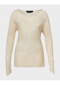 Hallhuber, Damen Transparenter Lurex-Pullover, Weiß