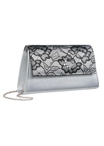 Heine, Damen Clutch, Schwarz / Silber