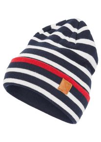 name it, Gestreifte Strick Mütze, Blau / Rot / Weiß