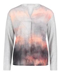 BETTY & CO Betty & Co, Damen Blusenshirt, Graphit / Graumeliert / Pfirsich