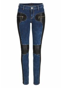 Melrose, Damen Röhrenjeans, Dunkelblau / Schwarz