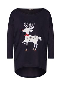 Only, Damen Pullover 'onlELCOS CHRISTMAS', Nachtblau / Weiß