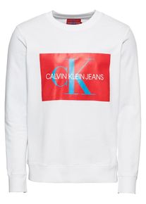 Calvin Klein Jeans, Herren Sweatshirt 'MONOGRAM BOX', Rot / Weiß