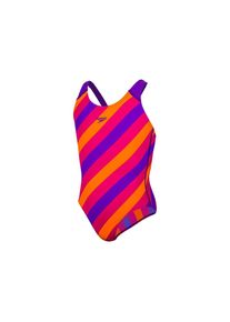 Speedo, Mädchen Badeanzug, Neonlila / Hellorange / Neonpink