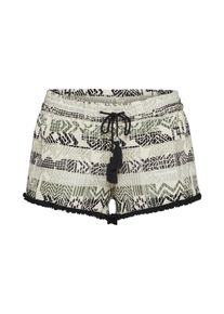 O`Neill O'NEILL, Damen Shorts 'LW JACQUARD TASSLE TIE SHORTS', Beige / Schwarz