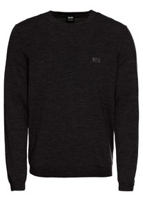 BOSS, Herren Wollpullover, Schwarz