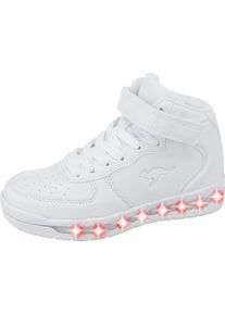 Kangaroos, M&auml;dchen Sneakers 'High K-LID Blinkies', Wei&szlig;
