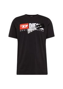 Diesel, Herren T-Shirt 'HC-T-JUST-DIVISION COMPACT COTTON SINGLE JERSEY', Schwarz