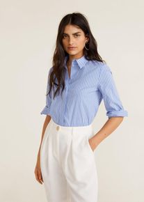 Mango, Damen Hemd 'Almond', Blau / Weiß
