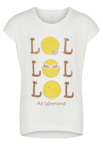 name it, Mädchen Glitzerprint T-Shirt, Weiß