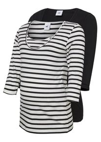 MAMALICIOUS, Damen Bluse, Schwarz / Weiß