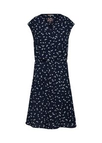 Street One, Damen Kleid 'Print V-neck', Navy / Weiß