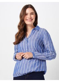 Tom Tailor, Damen Bluse, Royalblau / Weiß