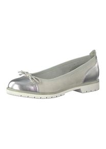 Marco Tozzi, Damen Ballerinas, Grau / Silber / Weiß