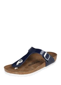 Birkenstock, Damen Zehentrenner 'Gizeh', Blau / Silber