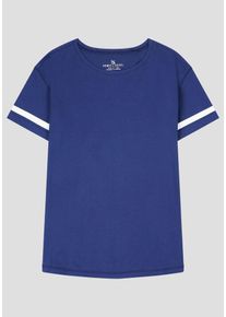 H.I.S. HIS JEANS, Damen T-Shirt, Blau / Weiß