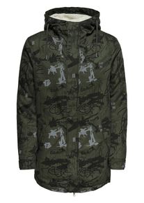 Only & Sons Only & Sons, Herren Parka, Grau / Grasgrün / Schwarz