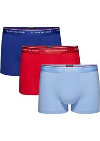 Tommy Hilfiger Underwear, Herren Unterw&auml;sche '3P TRUNK', Blau / Rauchblau / Rot