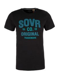 s.Oliver RED LABEL, Herren T-Shirt, Blau / Schwarz
