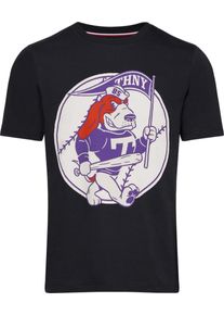 Tommy Hilfiger, Herren T-Shirt, Dunkellila / Rot / Schwarz / Weiß