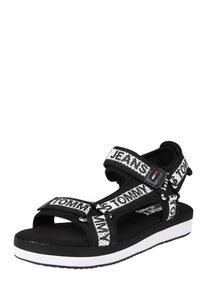 Tommy Jeans, Damen Sandale 'SOFIA 7D', Schwarz / Wei&szlig;