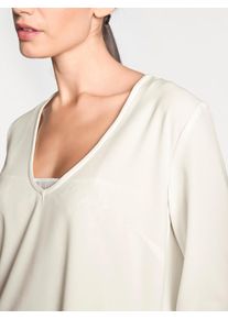 Heine, Damen 2-in-1-Bluse Mit Spitze, Creme