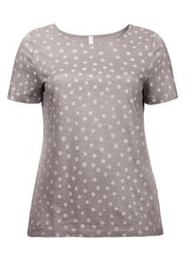 sheego Casual, Damen T-Shirt, Hellgrau / Weiß