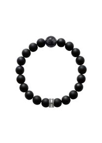 Thomas Sabo, Herren Armband 'Obsidian', Schwarz