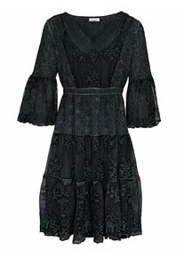Heine, Damen Spitzenkleid, Schwarz