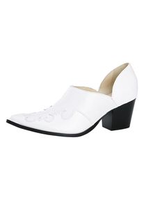Heine, Damen Hochfrontpumps, Schwarz / Weiß