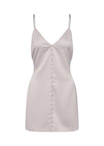 Missguided, Damen Kleid 'Satin Button Detail Strappy', Silber