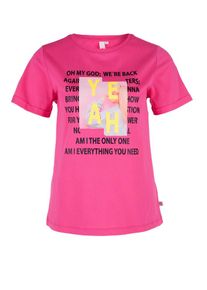 Q/S Designed By, Damen Shirt, Gelb / Pink / Schwarz
