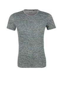 Q/S Designed By, Herren Meliertes Slub Yarn-Shirt, Grünmeliert