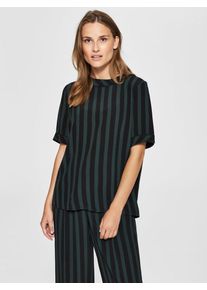 Selected Femme, Damen Bluse, Dunkelgrün / Schwarz