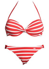 Venice Beach, Damen Push-up-Bikini, Grenadine / Cranberry / Weiß