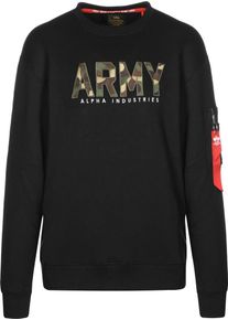 Alpha Industries, Herren Sweatshirt, Grasgrün / Schwarz / Weiß