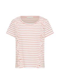 Tom Tailor Denim, Damen T-Shirt, Feuerrot / Offwhite