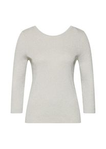 Object, Damen Pullover 'OBJBROOKLYN RIB 3/4 KNIT TOP', Hellgrau