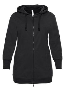 sheego Basic, Damen Sweatjacke, Schwarz