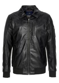 Rhode Island, Herren Lederjacke, Schwarz