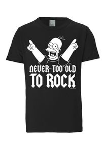 logoshirt, Herren T-Shirt 'Homer - Never Too Old - The Simpsons', Schwarz / Weiß