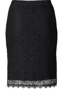 sheego Style, Damen Spitzenrock, Schwarz