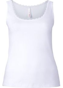 sheego Casual, Damen Casual Basic Tanktop, Wei&szlig;