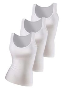 Vivance, Damen Tanktops (3 Stck.), Weiß